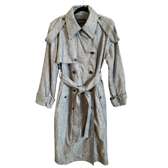 Banana Republic Classic Herringbone Linen Blend Trench Coat - Picture 4 of 12